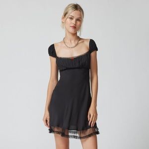 NWT Urban Outfitters Kimchi Blue Black Short Sleeve Mini Dress